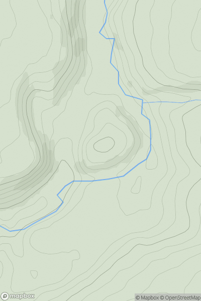 Thumbnail image for Allt y Ddinas [South-West Wales] [SN318433] showing contour plot for surrounding peak